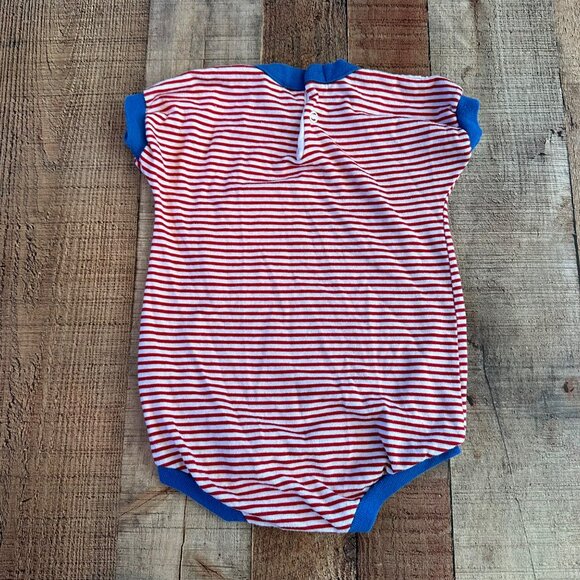 Buster Brown vintage red and white striped with monkey banana body suit 24months - Picture 4 of 5